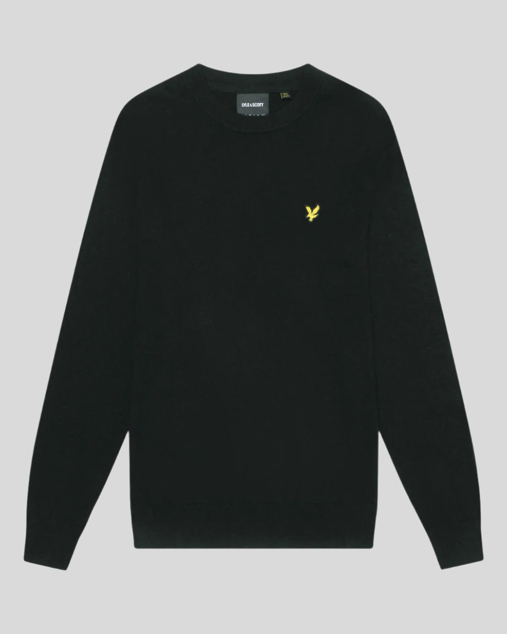 Lyle & Scott Mens Cotton Merino Crew Neck Jumper | Jet Black