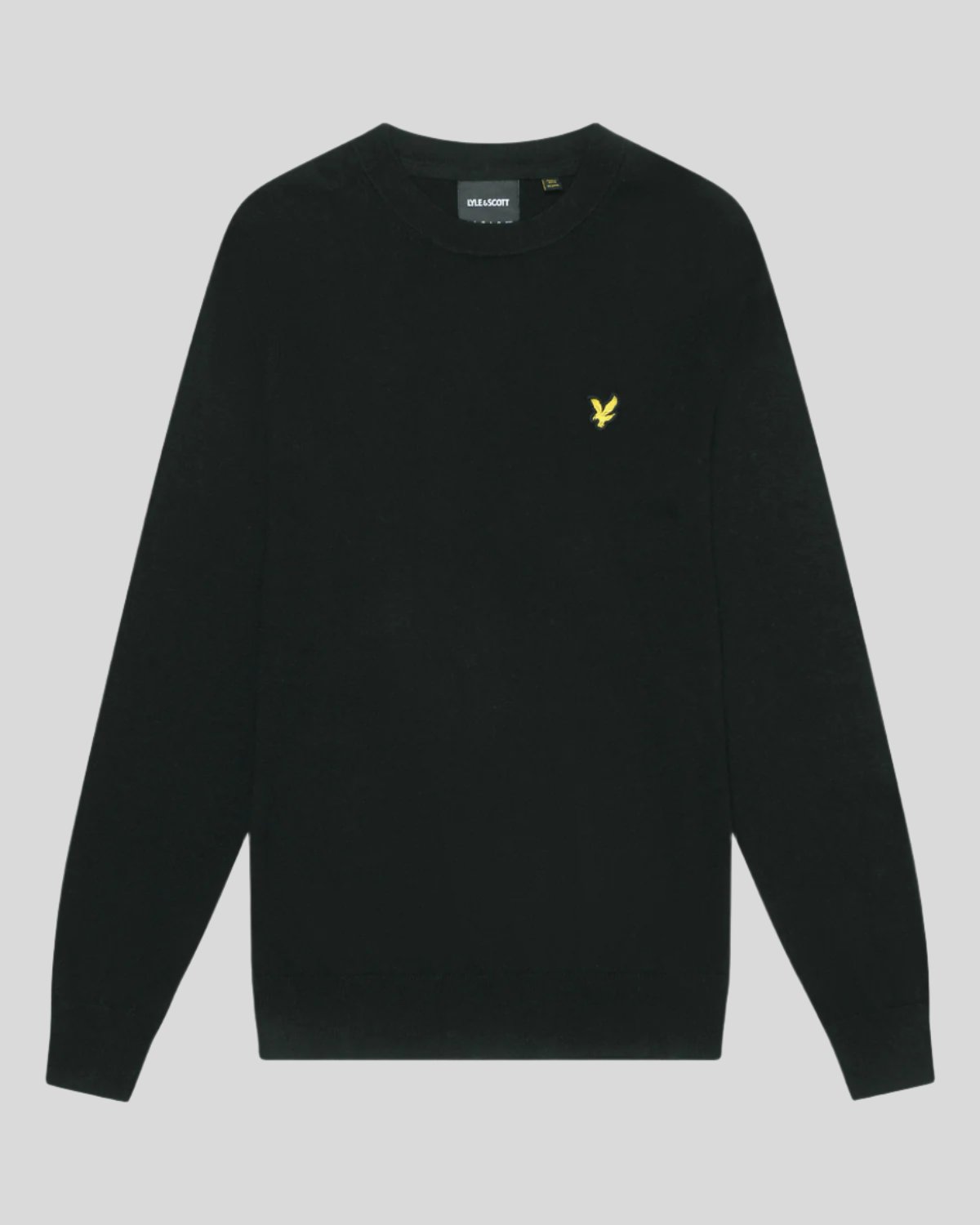 Lyle & Scott Mens Cotton Merino Crew Neck Jumper | Jet Black