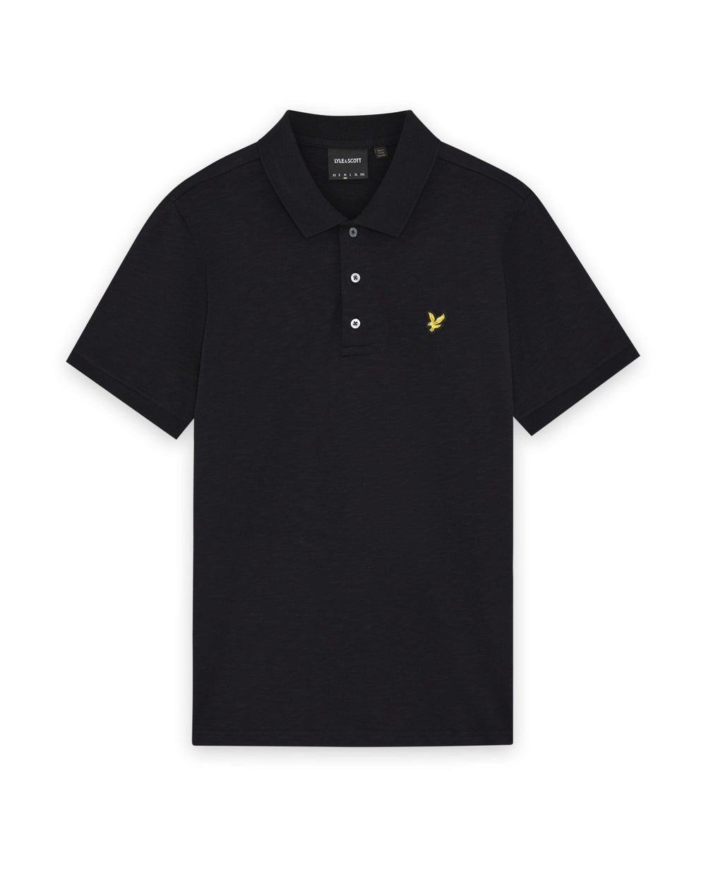 Lyle & Scott Mens Fine Cotton Slub Polo Shirt | Jet Black