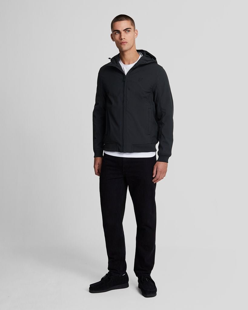 Lyle & Scott Mens Water Resistant Stretch Shell Jacket | Jet Black