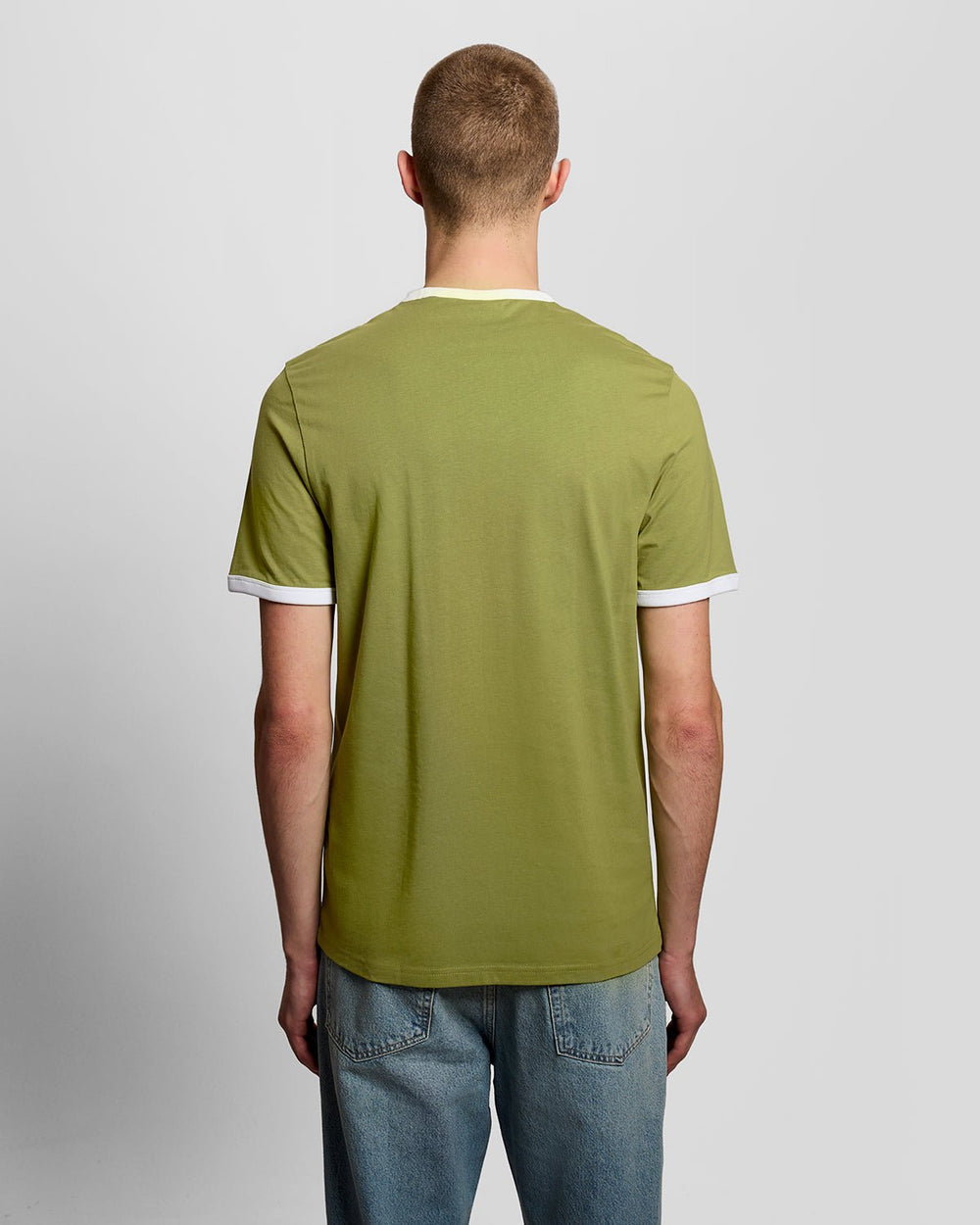 Lyle & Scott Mens Ringer T-Shirt | Shrub Green White