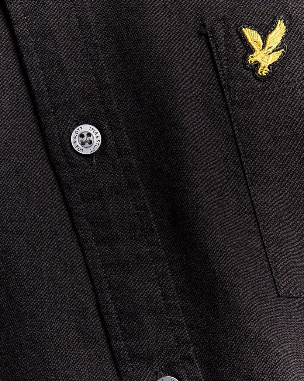Lyle & Scott Mens Cotton Button Down Oxford Shirt | Jet Black