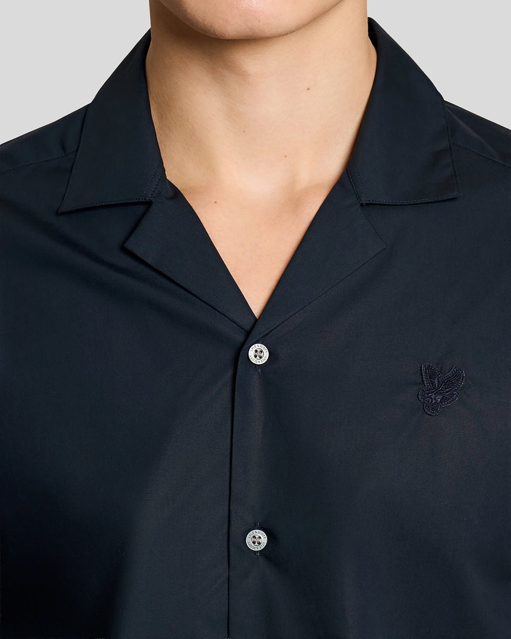 Lyle & Scott Mens Revere Collar Poplin Shirt | Carbon