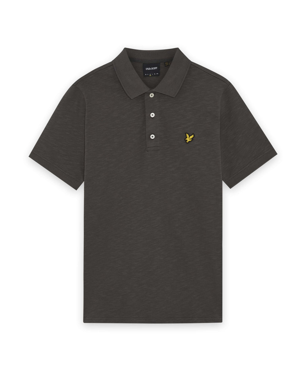Lyle & Scott Mens Fine Cotton Slub Polo Shirt | Gunmetal