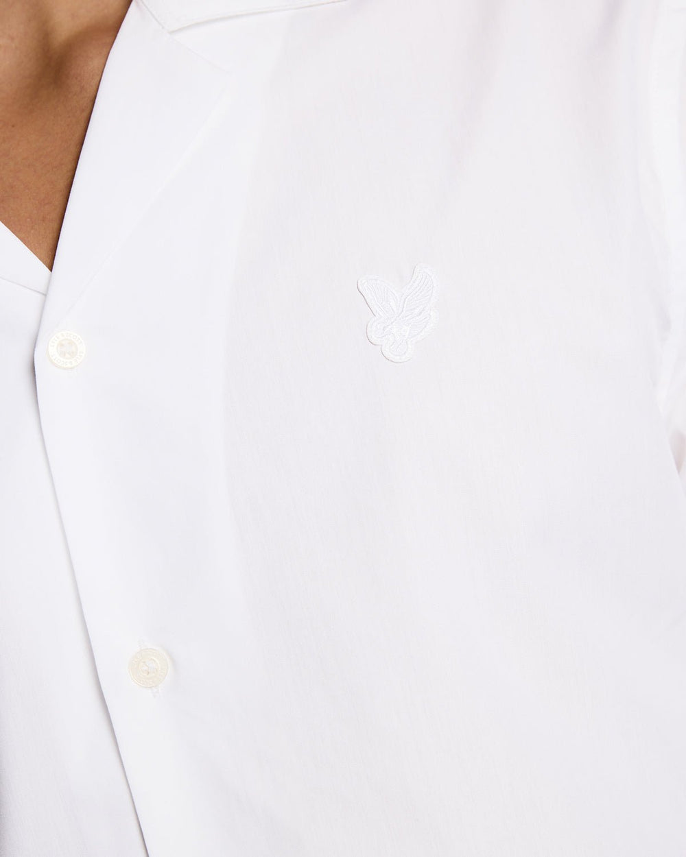 Lyle & Scott Mens Revere Collar Poplin Shirt | White