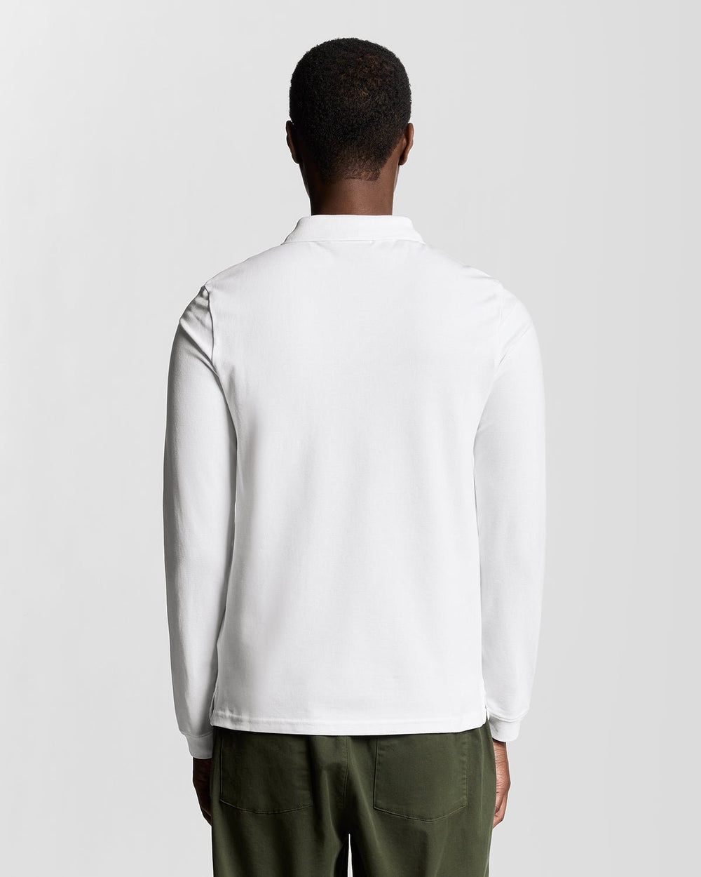 Lyle & Scott Mens Long Sleeve Cotton Polo Shirt | White