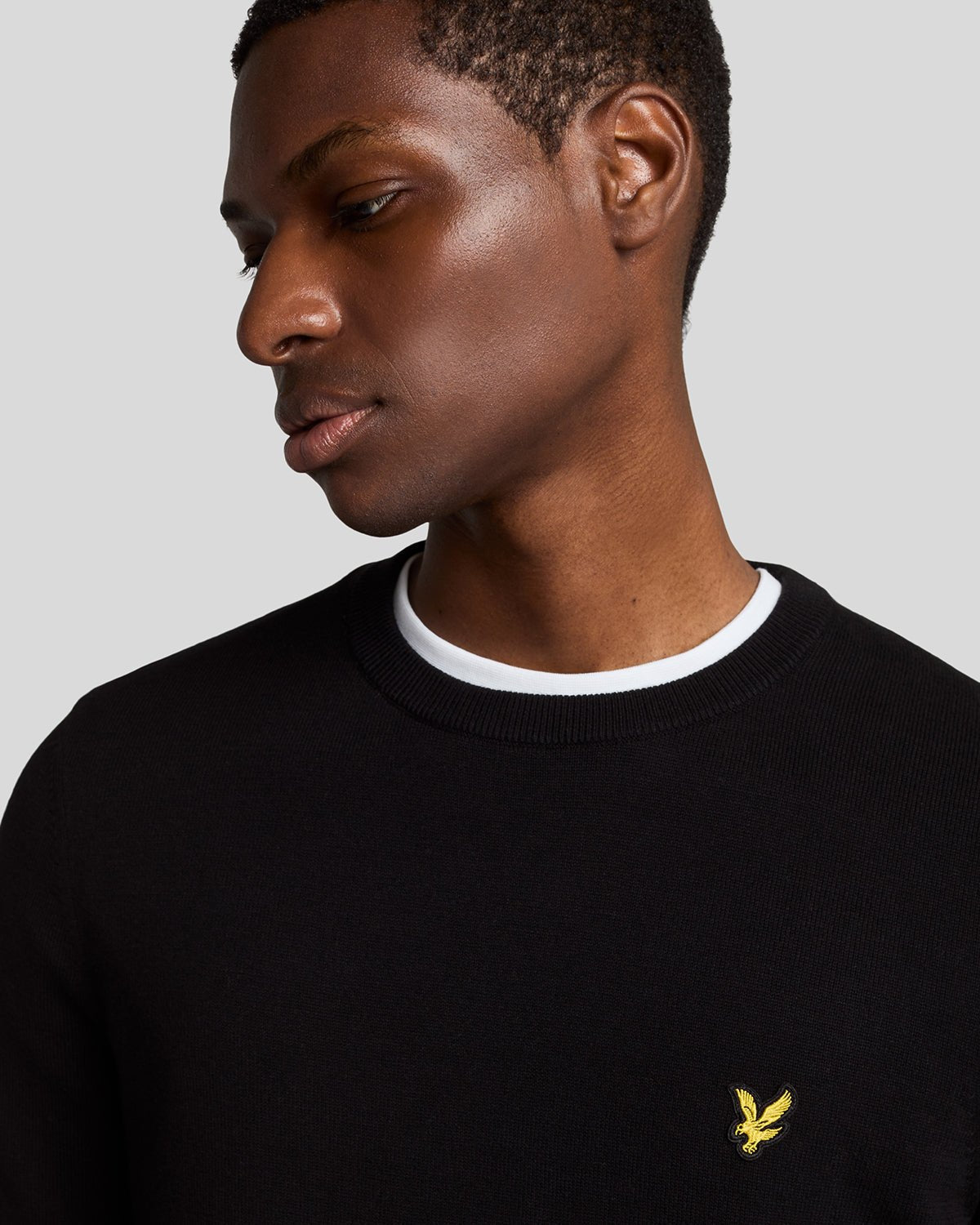 Lyle & Scott Mens Cotton Crew Neck Jumper | Jet Black