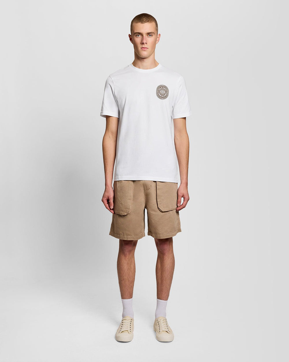 Lyle & Scott Mens Borders Label Graphic T-shirt | White