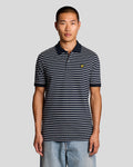 Lyle & Scott Mens Pique Breton Polo Shirt | Dark Navy White