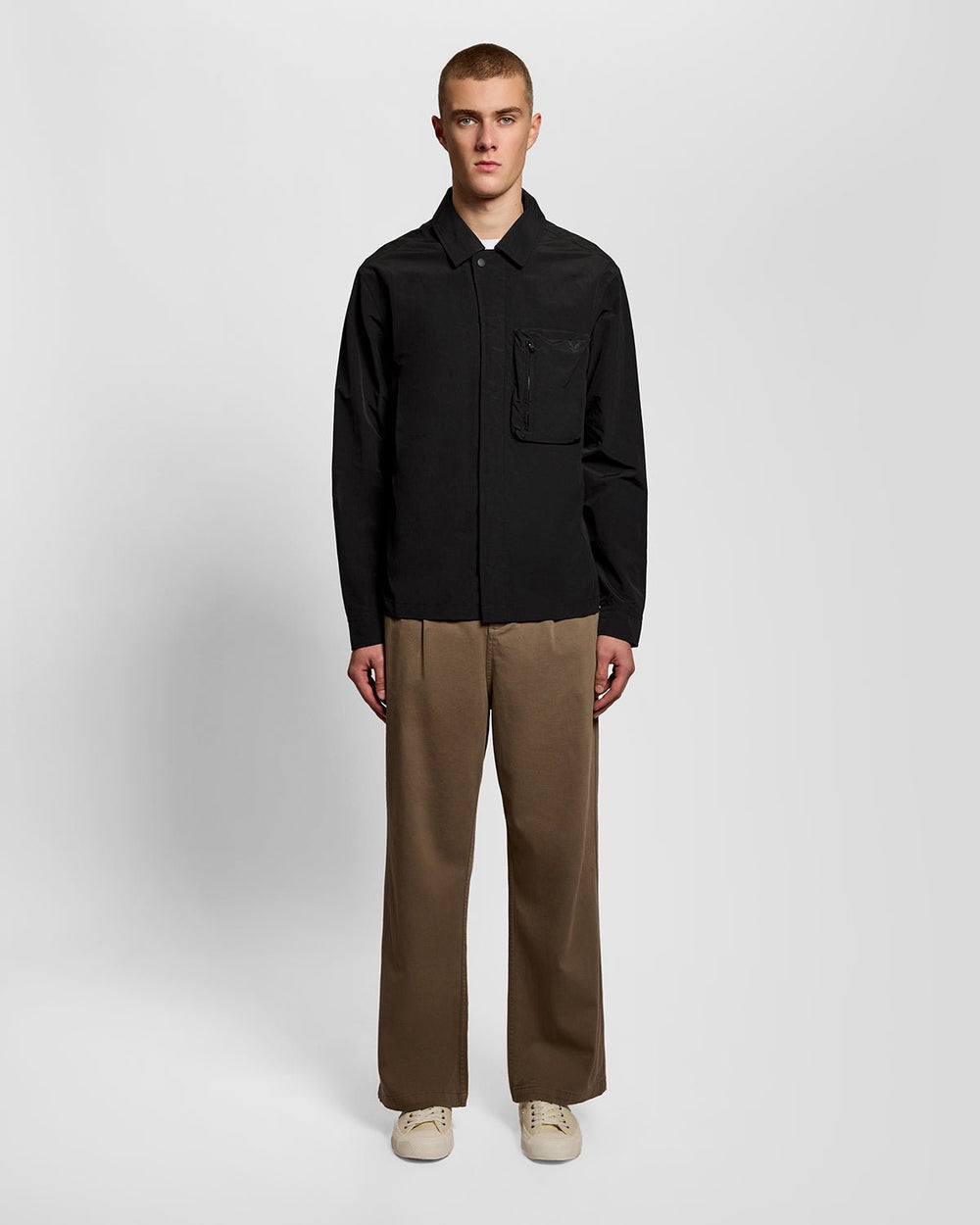 Lyle & Scott Mens Lightweight Utility Pocket Overshirt | Jet Black