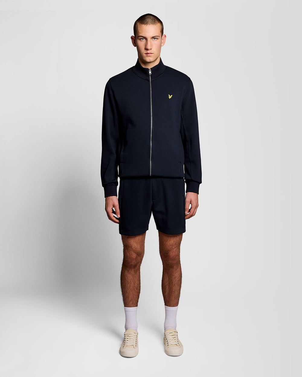 Lyle & Scott Mens Cotton Blend Track Sweat Shorts | Dark Navy