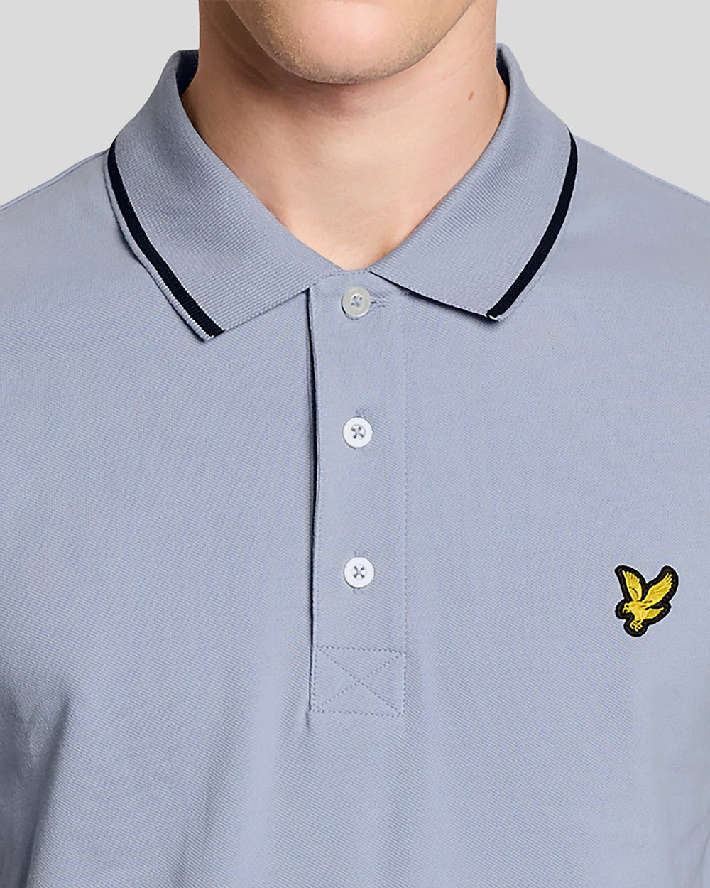 Lyle & Scott Mens Tipped Polo Shirt | Bubble Blue Jet Black
