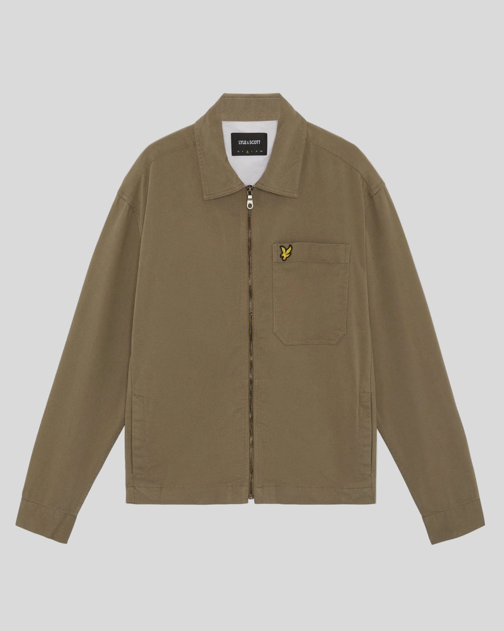 Lyle & Scott Mens Lightweight Enzyme Wash Overshirt | Khaki Ash