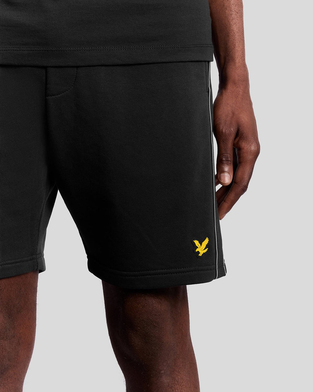 Lyle & Scott Mens Sports Tape Shorts | Jet Black
