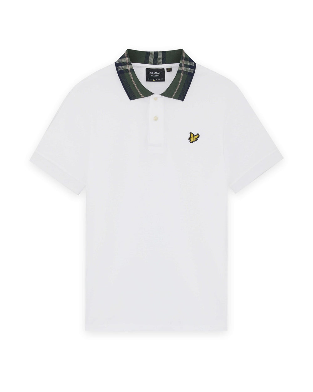 Lyle & Scott Mens Tartan Collar Polo Shirt | White