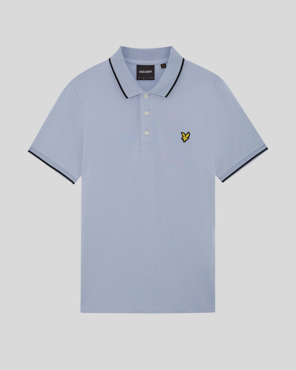 Lyle & Scott Mens Tipped Polo Shirt | Bubble Blue Jet Black
