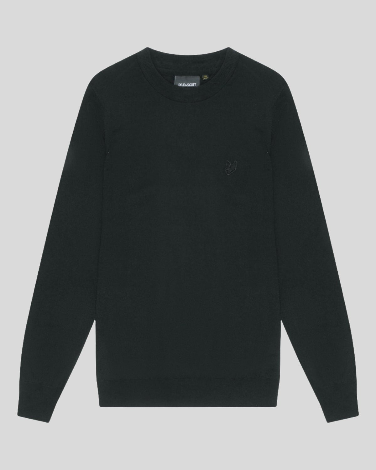 Lyle & Scott Mens Merino Wool Crew Neck Jumper | Jet Black