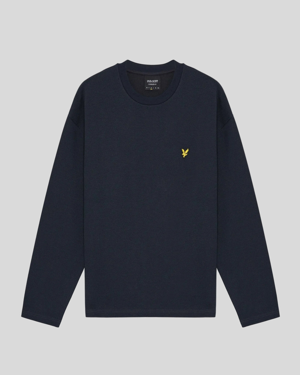 Lyle & Scott Mens Raised Jacquard Crew Neck Sweatshirt | Dark Navy