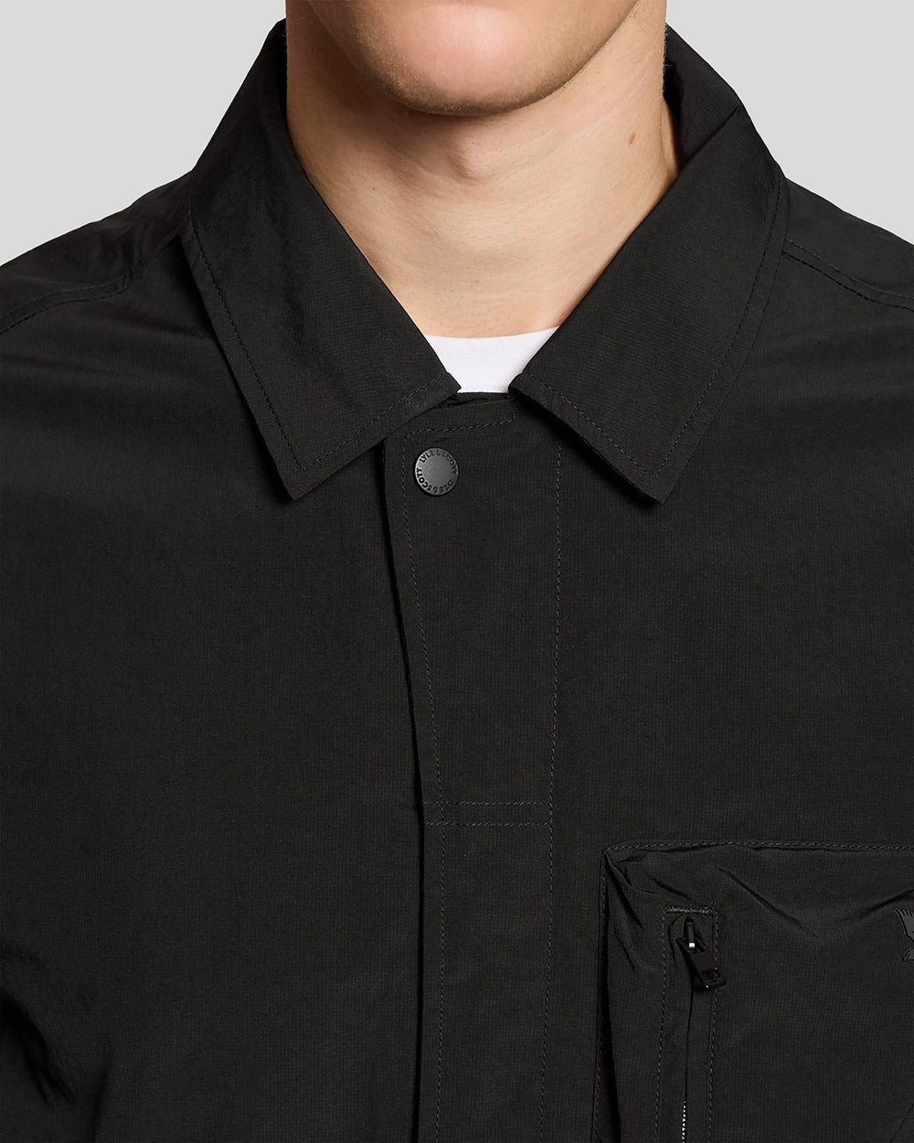 Lyle & Scott Mens Lightweight Utility Pocket Overshirt | Jet Black