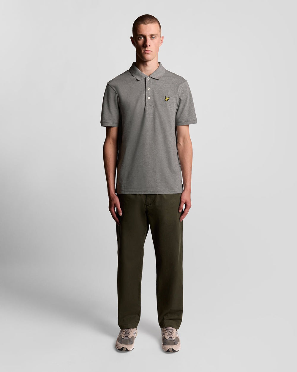 Lyle & Scott Mens Cotton Polo Shirt | Mid Grey Marl