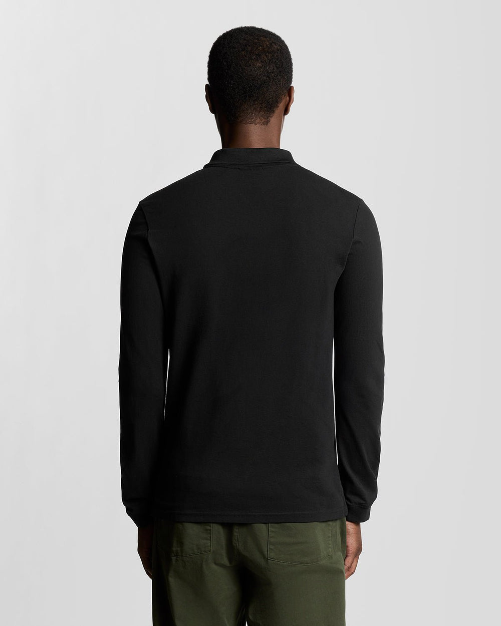 Lyle & Scott Mens Long Sleeve Cotton Polo Shirt | Jet Black