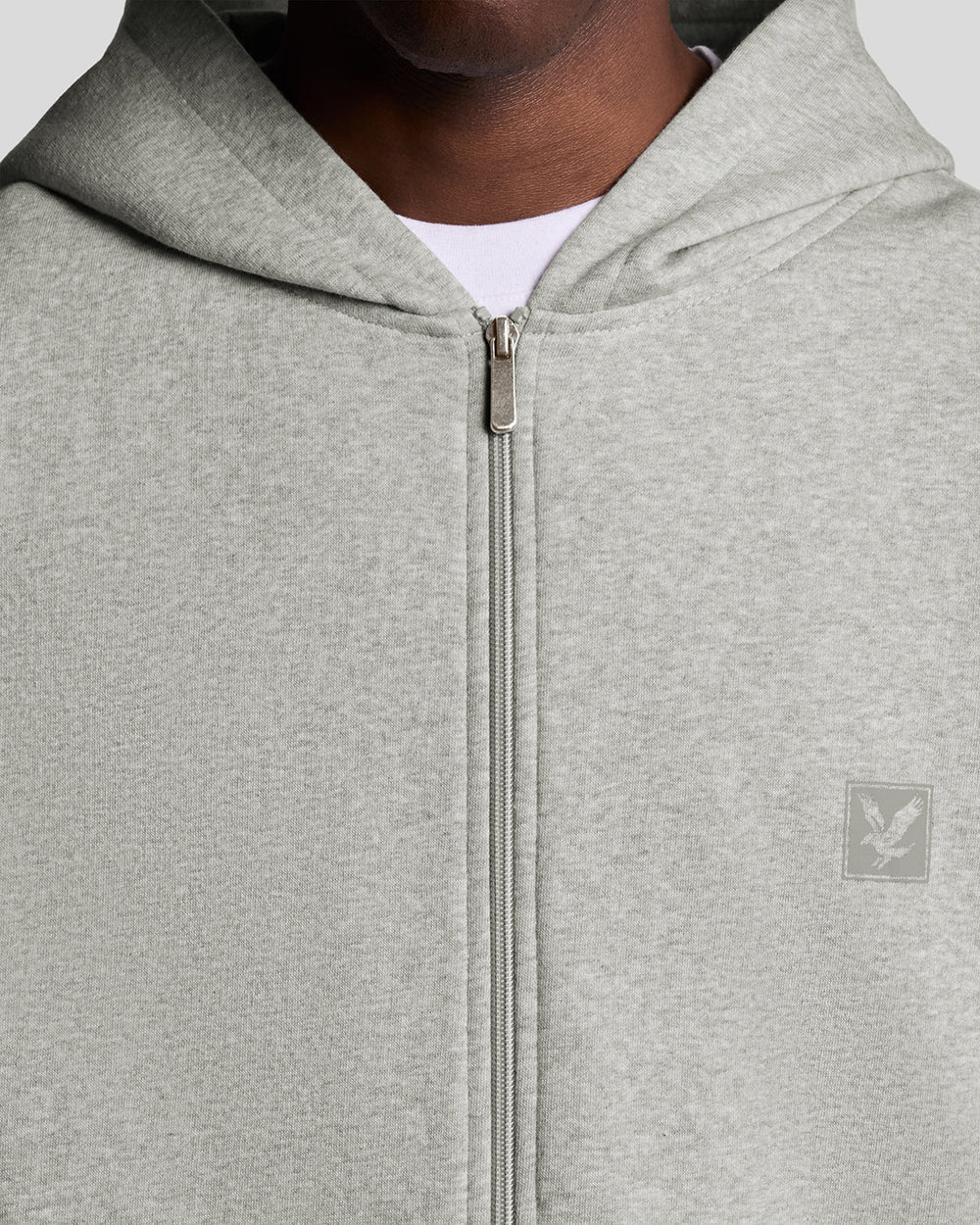 Lyle & Scott Mens Lounge Full Zip Hoodie | Light Grey Marl