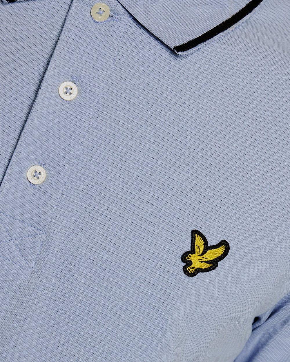 Lyle & Scott Mens Tipped Polo Shirt | Bubble Blue Jet Black