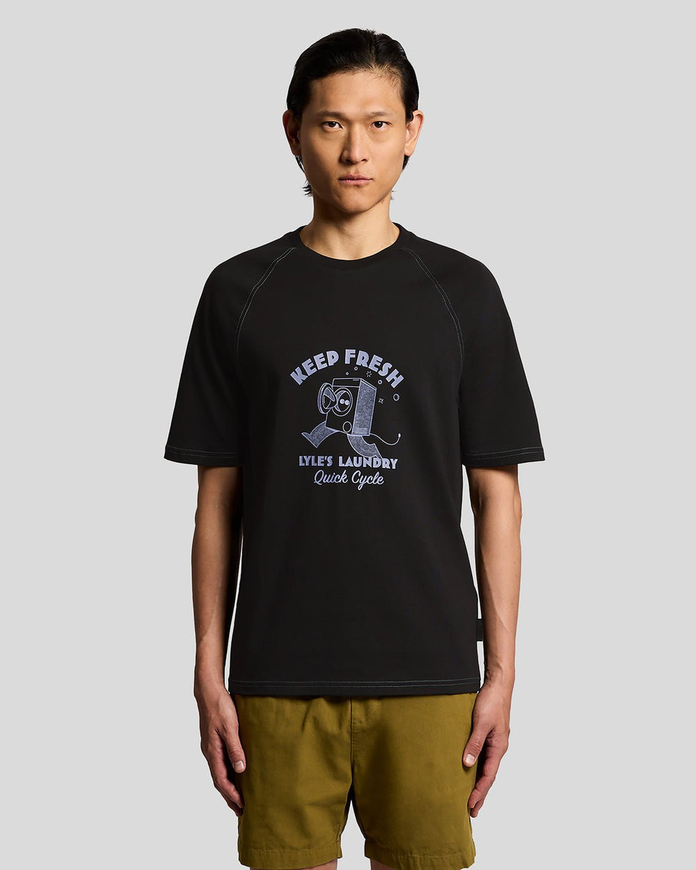 Lyle & Scott Mens Keep Fresh Chest Graphic T-Shirt | Jet Black