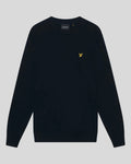 Lyle & Scott Mens Cotton Merino Crew Neck Jumper | Dark Navy