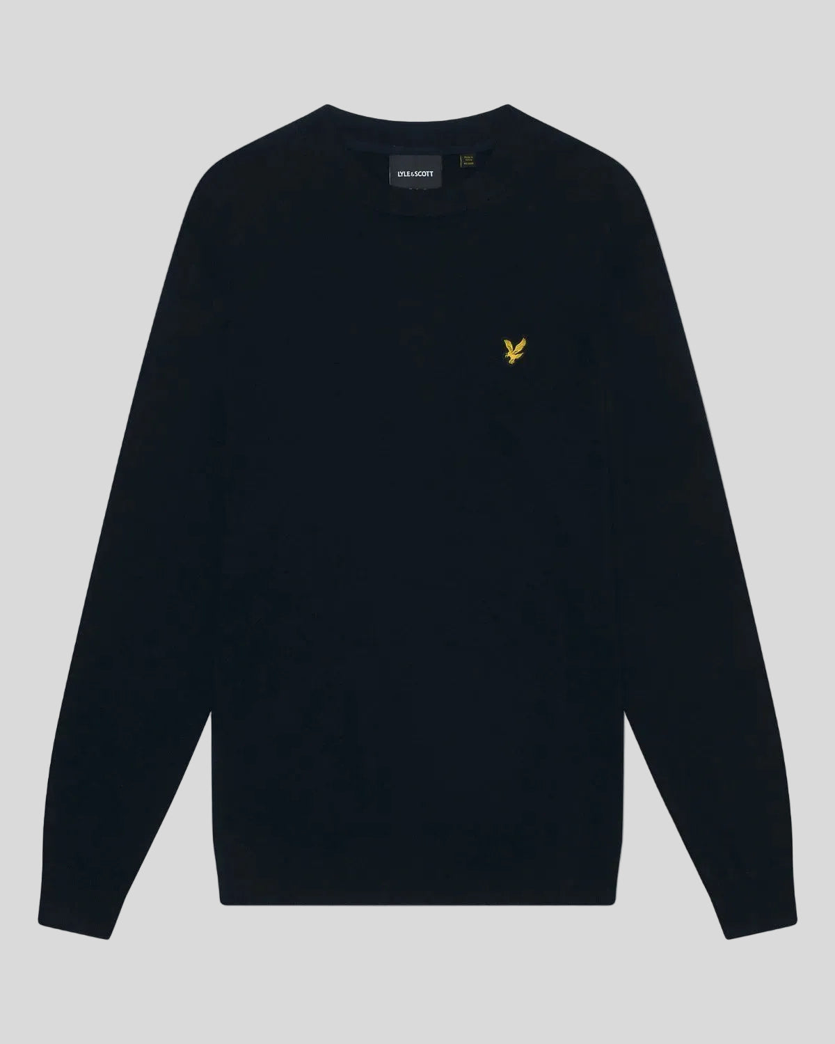 Lyle & Scott Mens Cotton Merino Crew Neck Jumper | Dark Navy