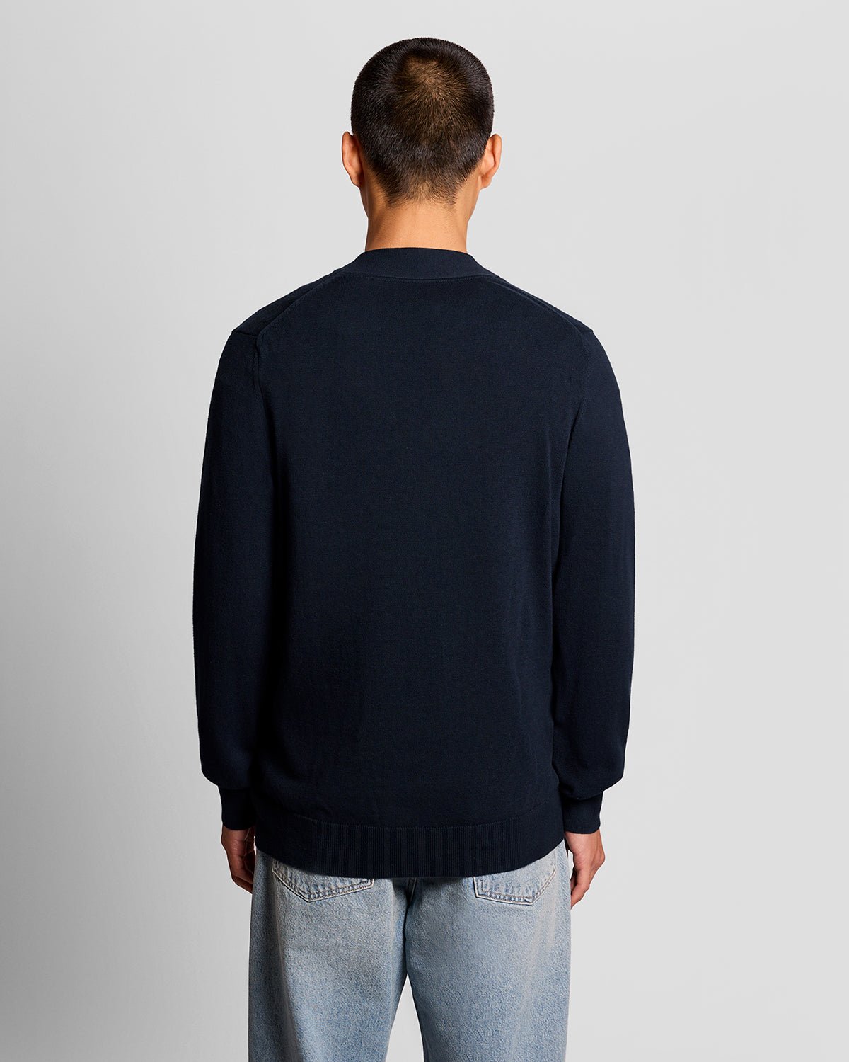 Lyle & Scott Mens Cotton V-Neck Cardigan | Dark Navy