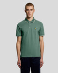 Lyle & Scott Mens Tipped Polo Shirt | Everglade Wheat