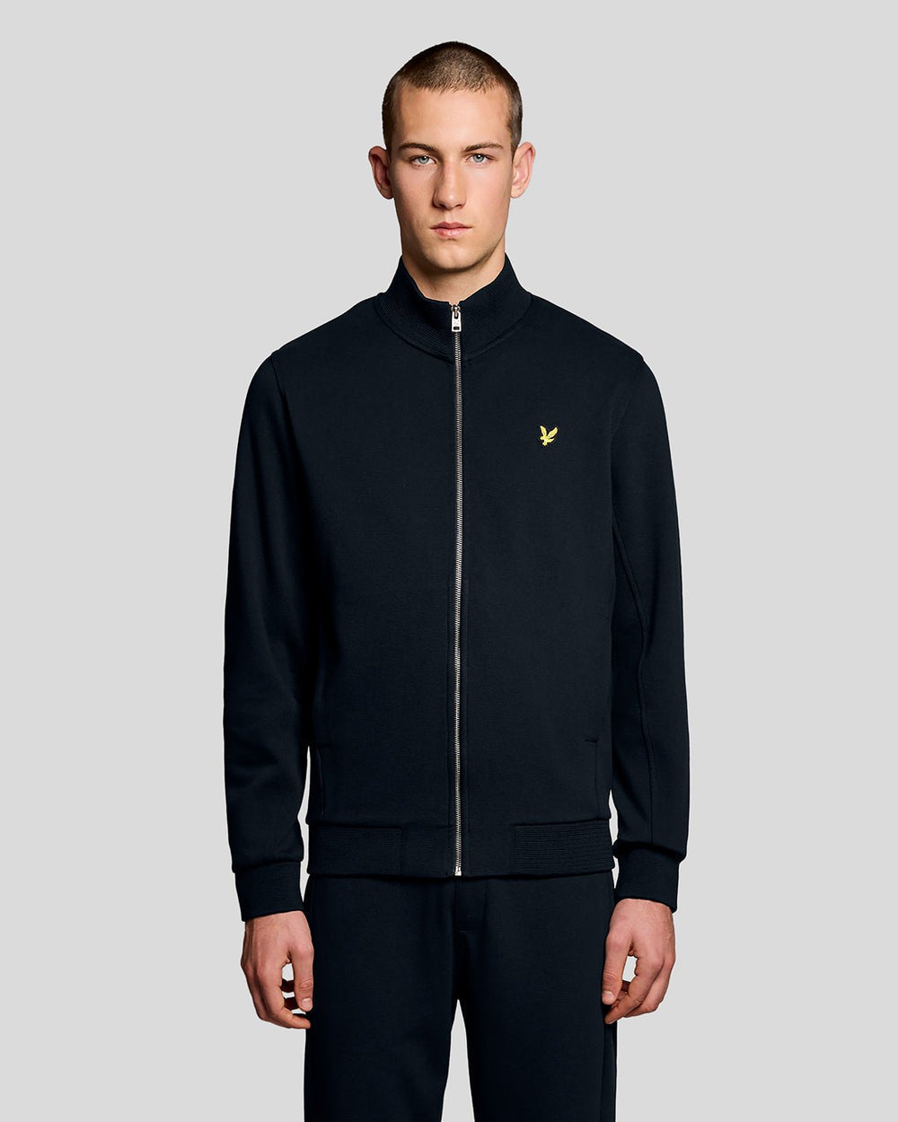 Lyle & Scott Mens Cotton Blend Track Jacket | Dark Navy
