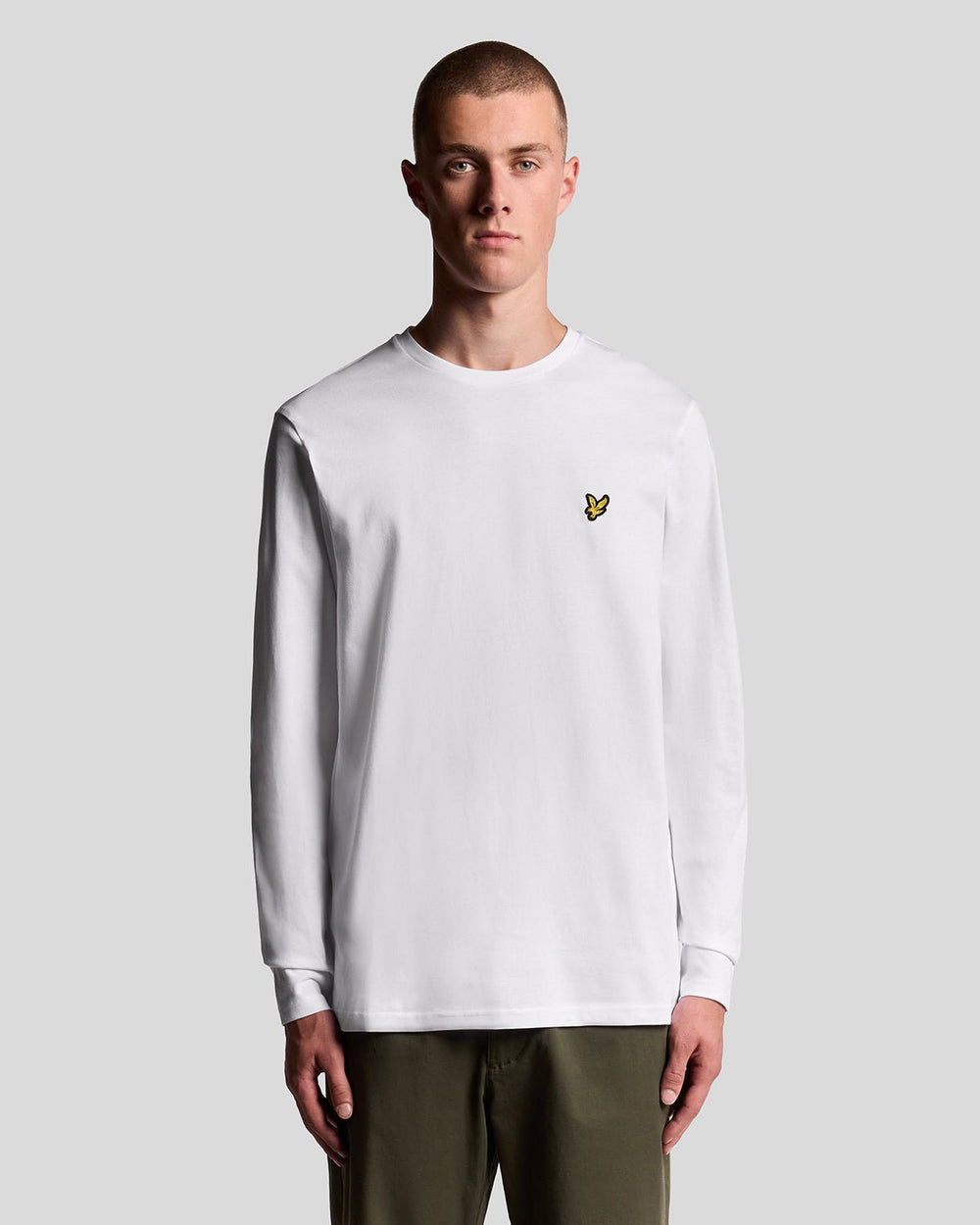 Lyle & Scott Mens Long Sleeve Cotton T-Shirt | White