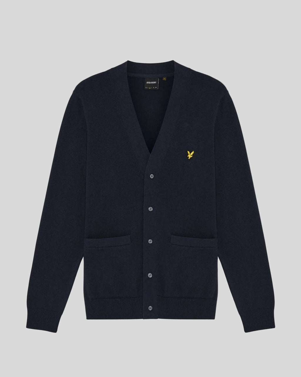 Lyle & Scott Mens Cotton V-Neck Cardigan | Dark Navy