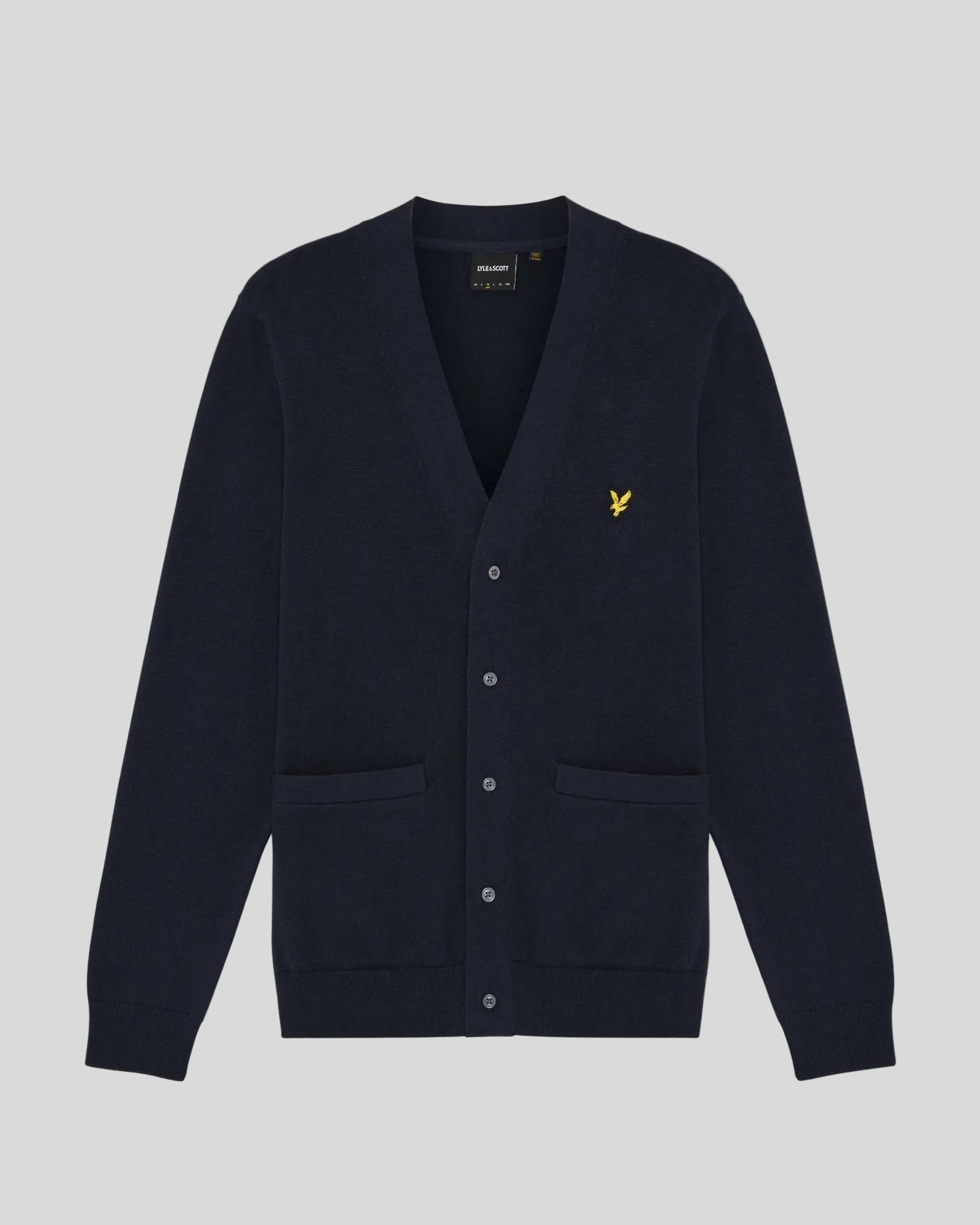 Lyle & Scott Mens Cotton V-Neck Cardigan | Dark Navy