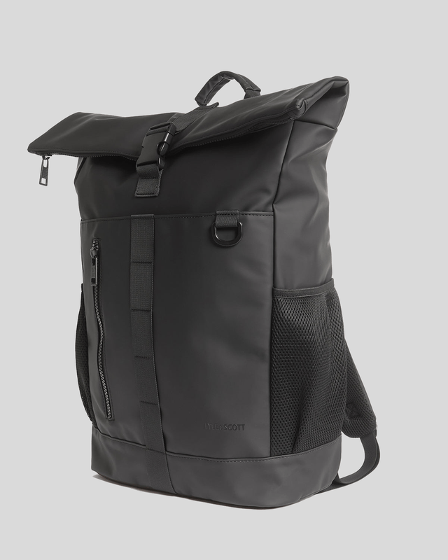 Lyle & Scott Weather Resistant Roll Top Bag | Jet Black