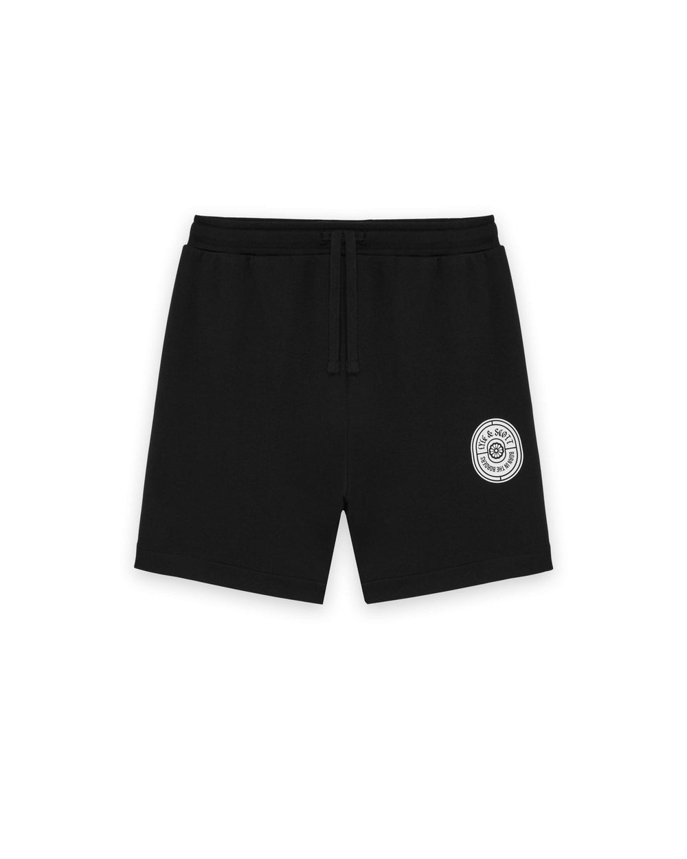 Lyle & Scott Mens Graphic Badge Cotton Sweat Shorts | Jet Black