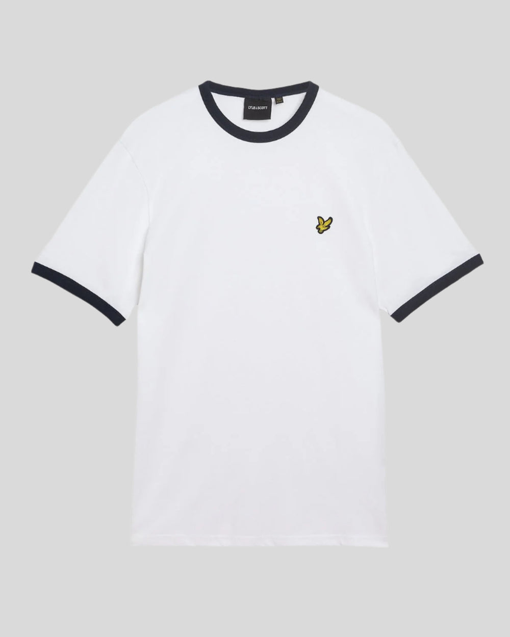 Lyle & Scott Mens Ringer T-Shirt | White Dark Navy