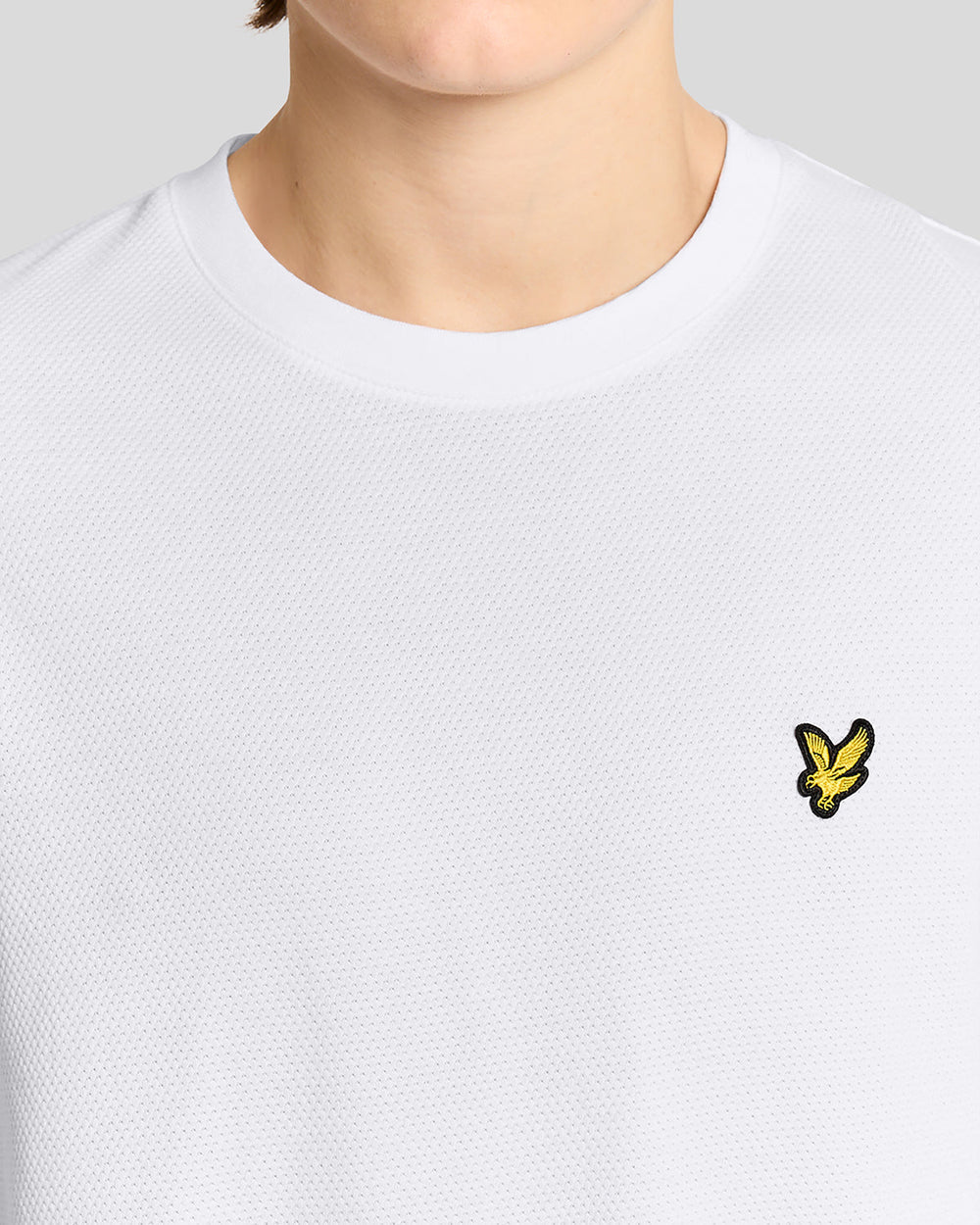Lyle & Scott Mens Popcorn Textured Jacquard T-Shirt | White