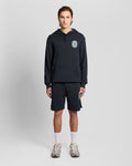 Lyle & Scott Mens Graphic Badge Cotton Sweat Shorts | Dark Navy