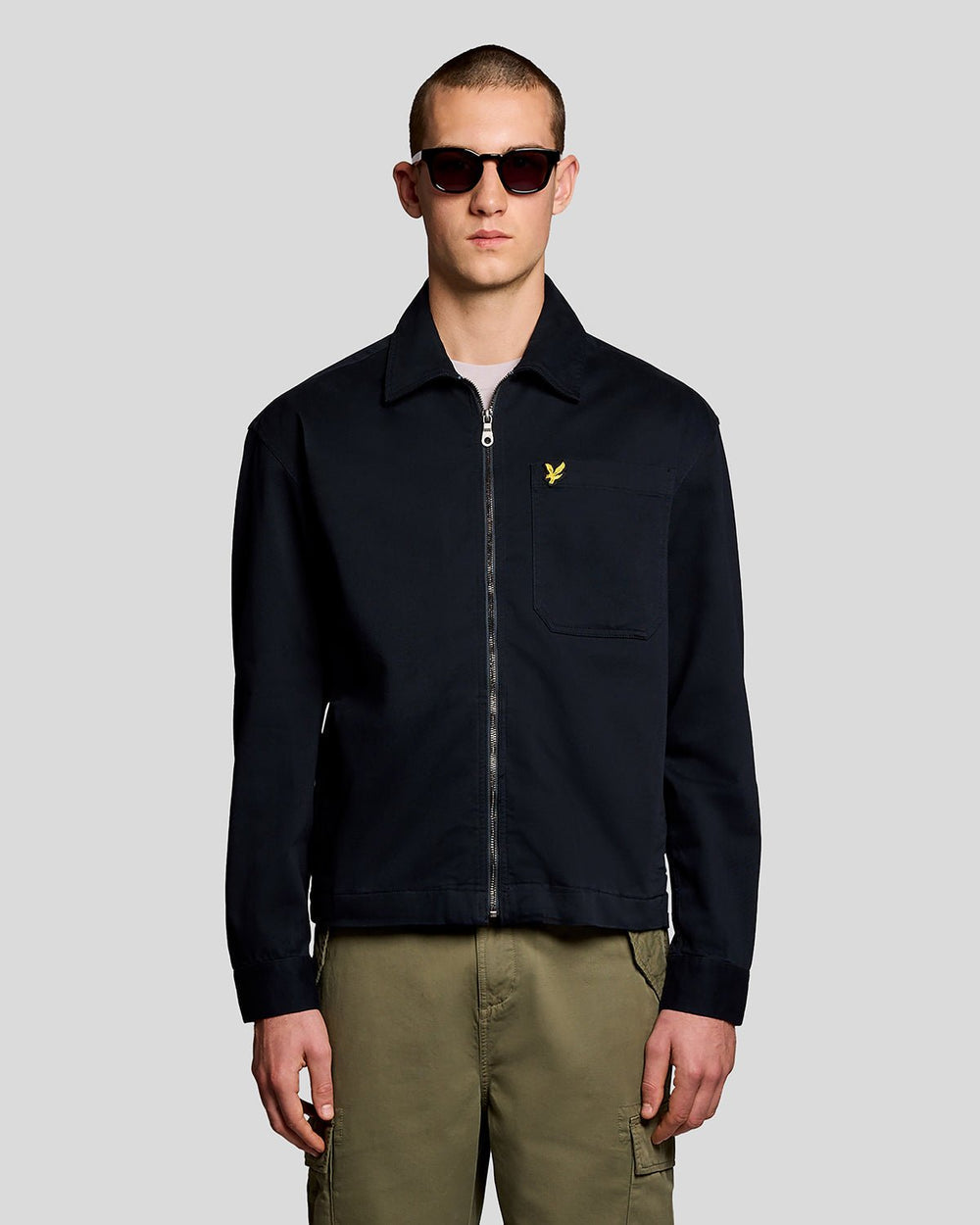 Lyle & Scott Mens Lightweight Enzyme Wash Overshirt | Dark Navy