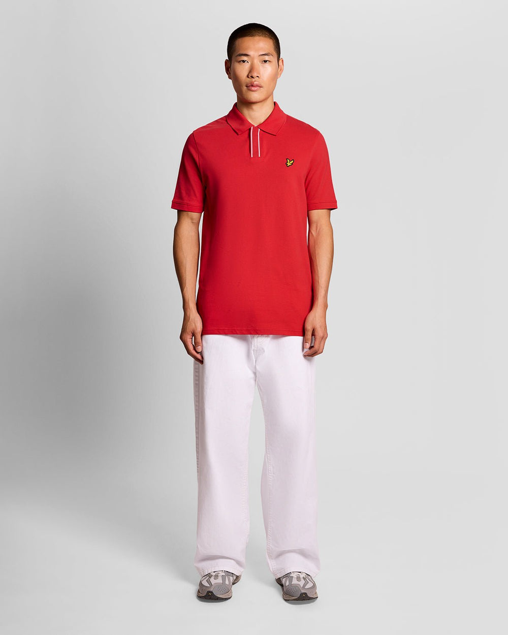 Lyle & Scott Mens Placket Tipped Polo Shirt | Cherry Red