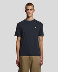Lyle & Scott Mens Fine Tipped T-Shirt | Dark Navy Blue Chalk