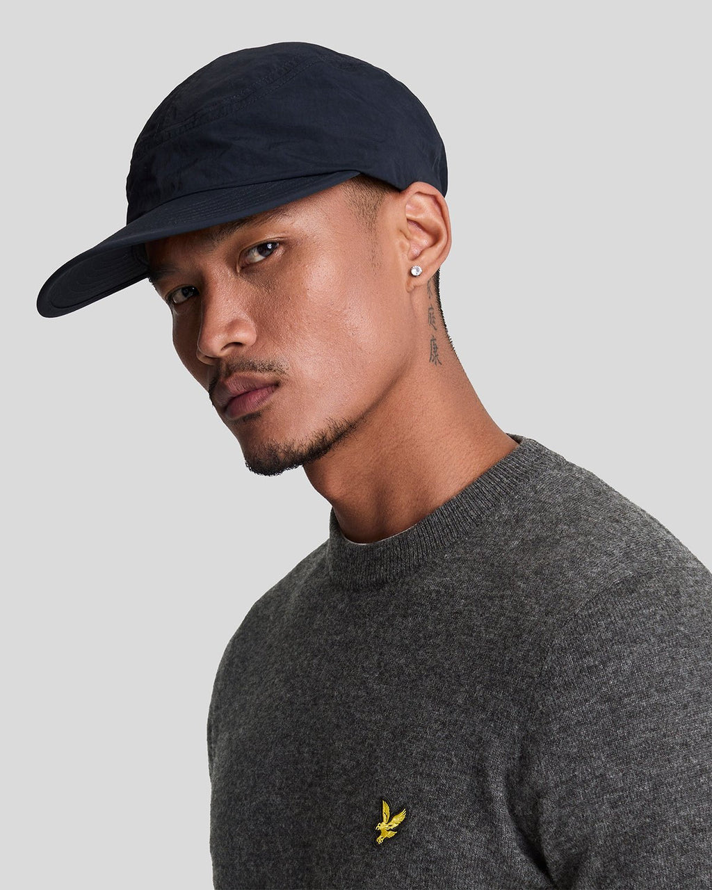 Lyle & Scott Mens Lambswool Blend Crew Neck Jumper | Charcoal Marl