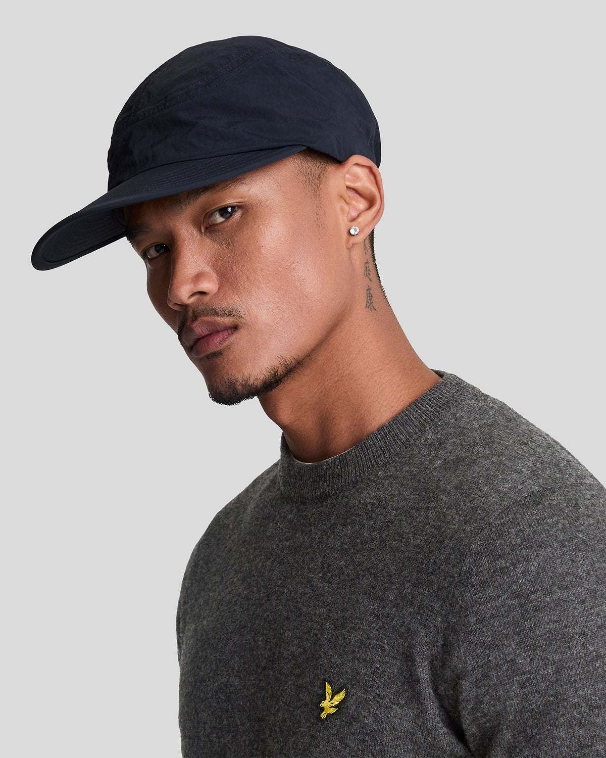 Lyle & Scott Mens Lambswool Blend Crew Neck Jumper | Charcoal Marl