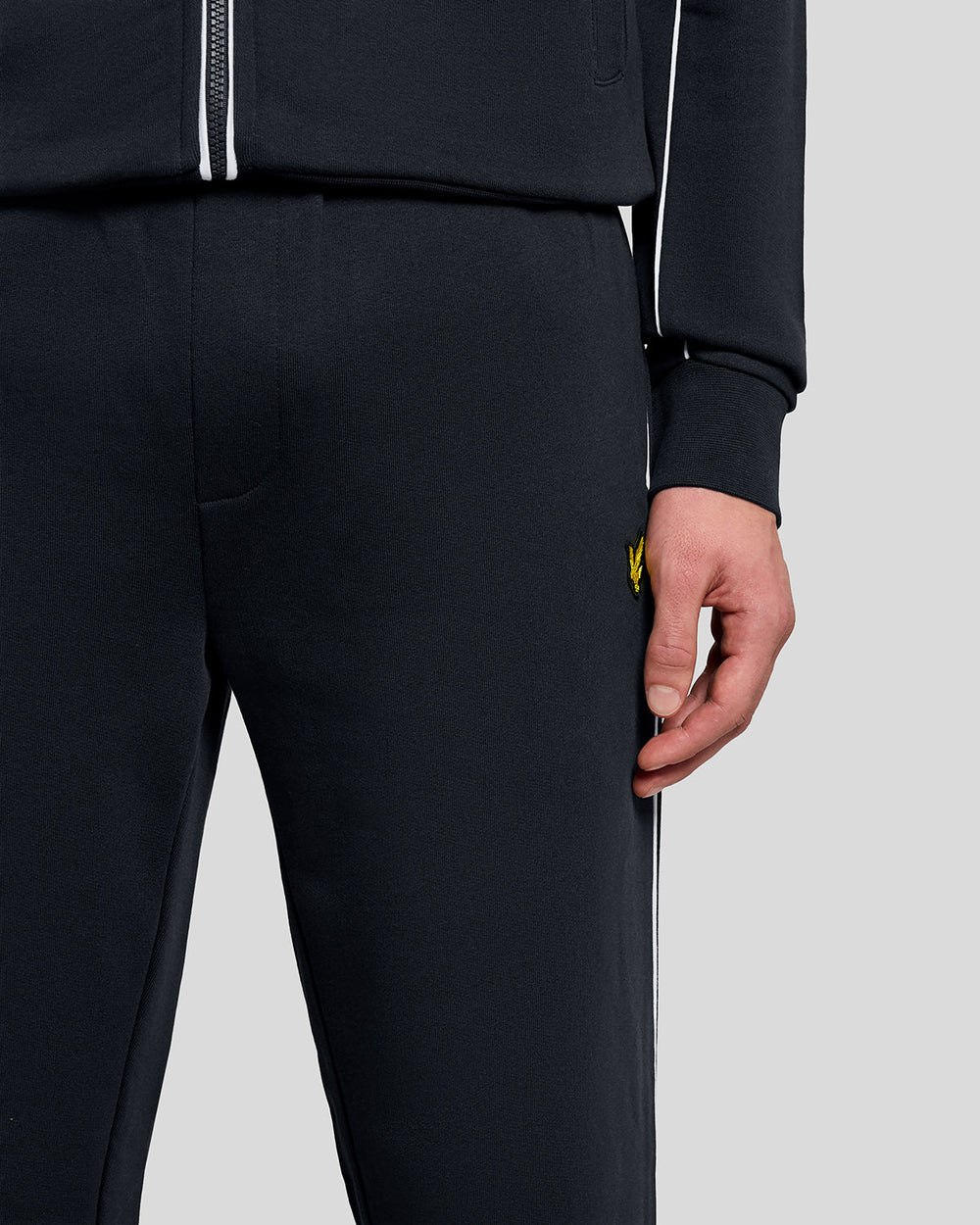 Lyle & Scott Mens Straight Leg Piped Track Pants | Dark Navy