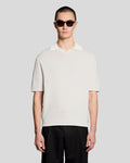 Lyle & Scott Mens Open Collar Fine Knitted Polo Shirt | Skylight
