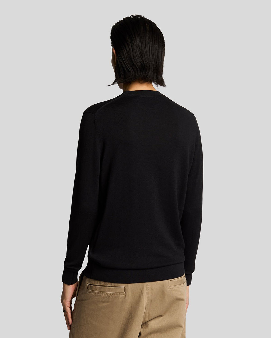 Lyle & Scott Mens Superfine Cotton Crew Neck Jumper | Jet Black