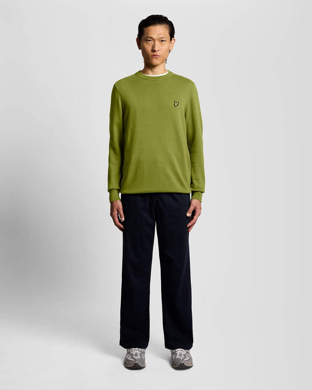 Lyle & Scott Mens Cotton Crew Neck Jumper | Shrub Green